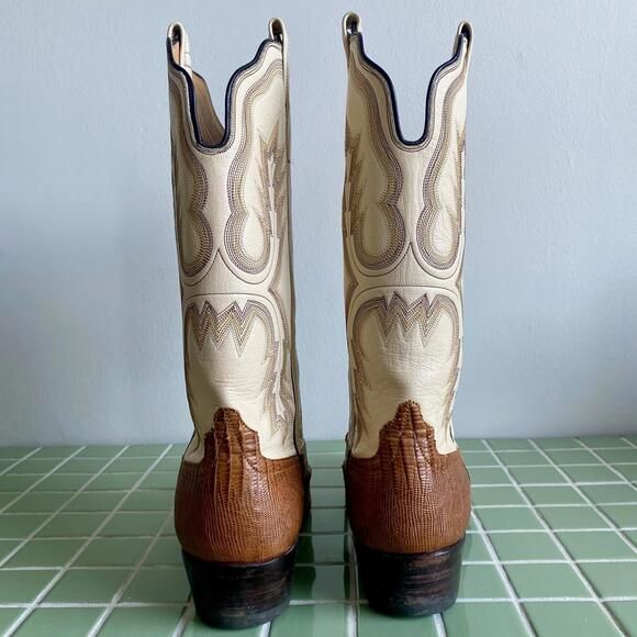Rios of Mercedes Teju Lizard Skin Men's Cowboy Boots - Picture 6 of 8